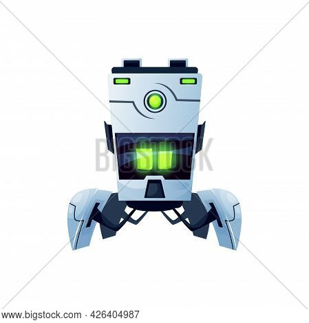 Robot Cartoon Character With Flexible Parts Isolated Realistic Icon. Vector Futuristic Ai Robot With