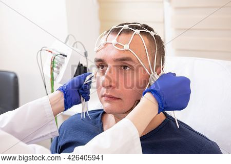 Patient Brain Testing Using Encephalography At Medical Center
