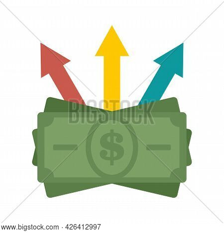 Money Investition Icon. Flat Illustration Of Money Investition Vector Icon Isolated On White Backgro