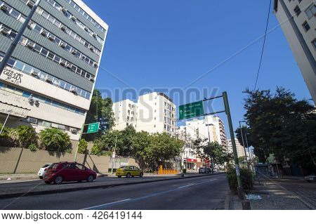 Rio, Brazil - June 03, 2020: Movement On Boulevard 28 De Setembro With Its Buildings On A Blue Sky D