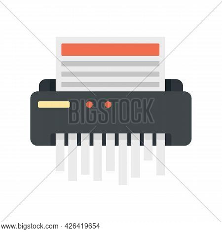 Paper Shredder Icon. Flat Illustration Of Paper Shredder Vector Icon Isolated On White Background