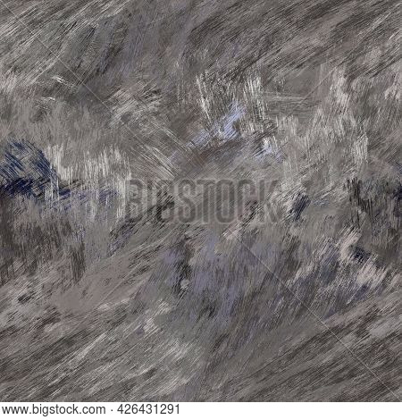 Seamless Abstract Painted Brushed Texture. Spikey Material Pattern Background. Grunge Rough Colour W