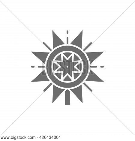 Vector Ukrainian Christmas Vertep Star Gray Icon.