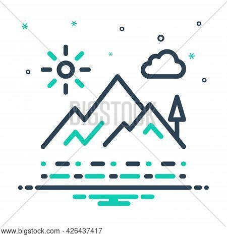 Mix Icon For Mountainview Mountain Sun Location Place Cloud Hill-station