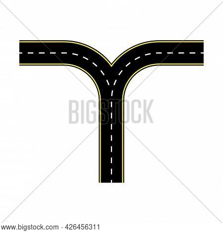 Road For Concept Design. Travel Concept. Line Vector Icon. Top View. Vector Illustration. Stock Imag