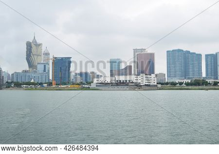 View Landscape Cityscape Modern Building And Seascape South China Sea For Macanese People Foreign Tr