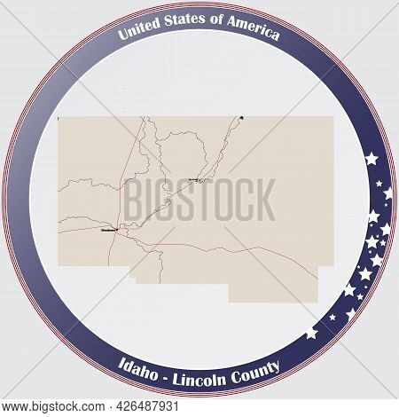 Large And Detailed Map Of Lincoln County In Idaho, Usa.