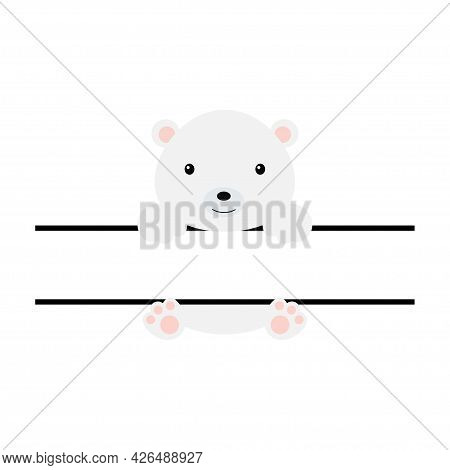 Cute Polar Bear Split Monogram. Funny Cartoon Character For Shirt, Scrapbooking, Print, Greeting Car