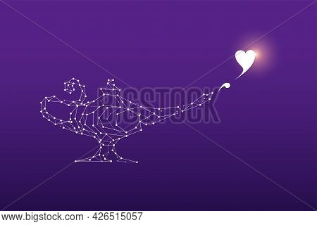 The Particles, Geometric Art, Line And Dot Of Aladin Lamp.
Abstract Vector Illustration. Graphic Des