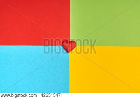 Heart On Colorful Background Of Famous Computer Corporation, Software Manufacturer Logo. Love Softwa