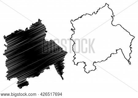 Hameln-pyrmont District (federal Republic Of Germany, Rural District, State Of Lower Saxony) Map Vec
