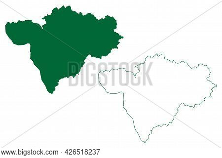 Barmer District (rajasthan State, Republic Of India) Map Vector Illustration, Scribble Sketch Barmer