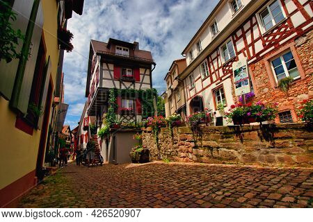 Gengenbach, Germany - July 07, 2021 - View Of The Old Village Of Gengenbach With Its Old Houses In T