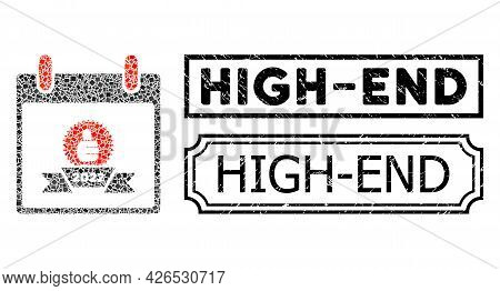 Collage 2022 Award Calendar Page Composed Of Rectangular Items, And Black Grunge High-end Rectangle 