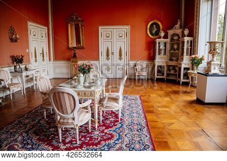 Velke Brezno, Czech Republic, 26 June 2021: Neo-renaissance Chateau Velke Brezno, Castle Interior, B