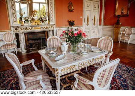 Velke Brezno, Czech Republic, 26 June 2021: Neo-renaissance Chateau Velke Brezno, Castle Interior, B