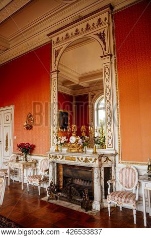 Velke Brezno, Czech Republic, 26 June 2021: Neo-renaissance Chateau Velke Brezno, Castle Interior, B