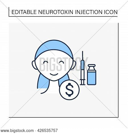 Cosmetic Injection Line Icon. Perfect Procedure Price. Happy Customer.vaccine Recruitment. Beauty Co