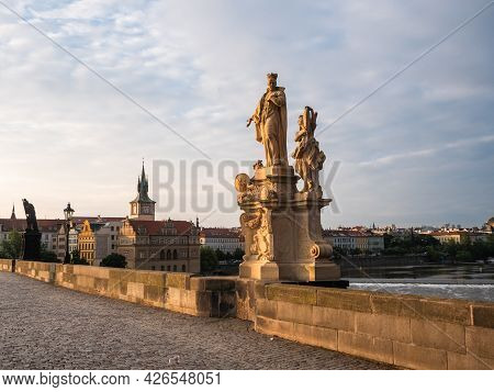 Saint Francis Borgia Statue On Charles Bridge, Prague, Czech Republicmade By F. M. Brokoff In 1710.