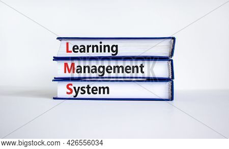 Lms, Learning Management System Symbol. Books With Words 'lms, Learning Management System'. Beautifu