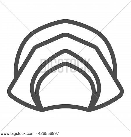 Farmer Hat For Women Line Icon, Headware Concept, Thanksgiving Lady Pilgrim Bonnet Vector Sign On Wh