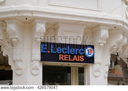 Bordeaux , Aquitaine France - 07 07 2021 : E.leclerc Relais Drive Sign Text And Logo Brand Store On 