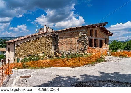 The Historic Center Of San Capone City At July 2020 After The Earthquake Of Central Italy In 2016