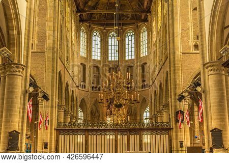 Alkmaar, The Netherlands. June 2021. The Interior Of St. Laurentius Church In Alkmaar, The Netherlan