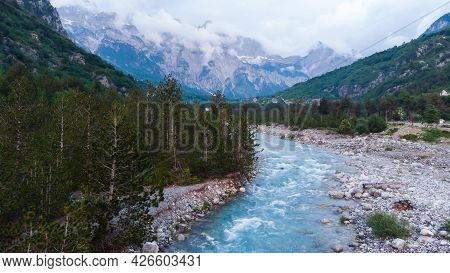 Theth National Park. Shkoder County, Albania. Landscape In The Central Part Of Albanian Alps.