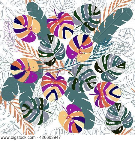 Summer Vector Illustration. Abstract Vector Illustration. White Background.