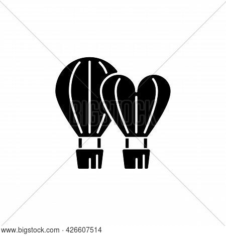 Taiwan International Balloon Festival Black Glyph Icon. Flight Technology. Hot Air Balloons. Taiwane