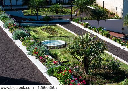 La Orotava, Tenerife, Spain-01 January 2020, Terraces In The Garden Jardines Del Marquesado De La Qu