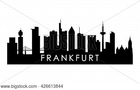 Frankfurt Skyline Silhouette. Black Frankfurt City Design Isolated On White Background.