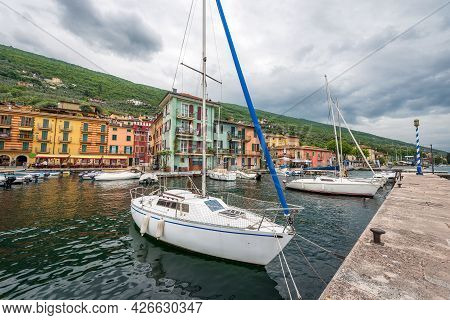 Port Of The Small Village Of Castelletto Di Brenzone, Tourist Resort On The Coast Of Lake Garda (lag