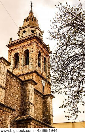 San Juan Bautista Church In Casas Ibanez Village In Castilla La Mancha, Spain. Baroque Style Constru
