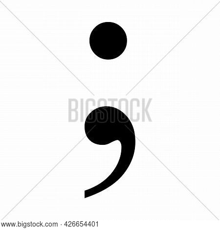 Semicolon Sign Illustration Isolated On White Background