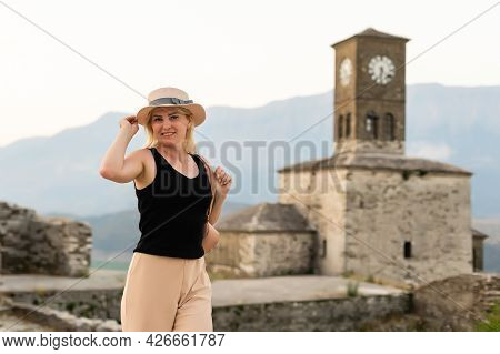 Gjirokaster, Albania. People Enjoying The Peaceful Atmosphere In Quarters Of Old City Unesco World H