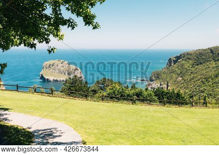 Landscape Of The Cantabrian Sea Blurring The Horizon From The Viewpoint Of San Juan De Gastelugatxe 