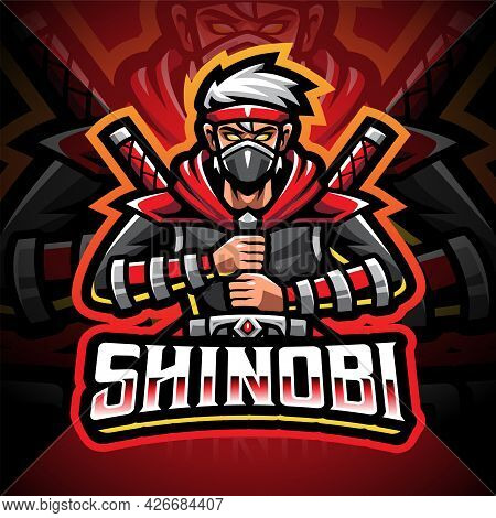 Shinobi Esport Mascot Logo Design With Text