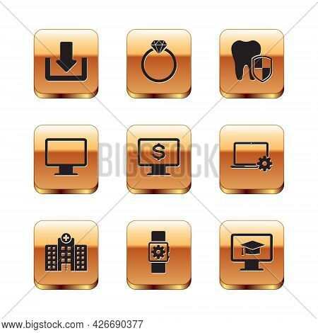 Set Download, Medical Hospital Building, Smartwatch Setting, Monitor With Dollar, Computer Monitor S