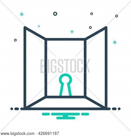 Mix Icon For Openness Door Entrance Frankness Forthrightness Keyhole Doorknob Door-handle