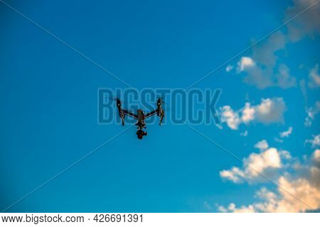Varna, Bulgaria - May 13 ,2016: Image Of Dji Inspire 1 Pro Drone Uav Quadcopter Which Shoots 4k Vide