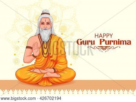 Religious Holiday Background For Happy Guru Purnima Festival Celebrated In India