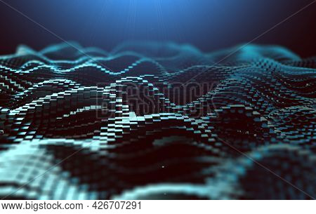 Network And Data Net System Abstract Background.structure And Connection.3d Illustration.close Up Im