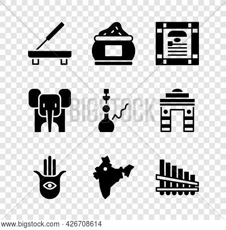 Set Scented Spa Stick, Indian , Constitution Day, Hamsa Hand, Map, Pan Flute, Elephant And Hookah Ic