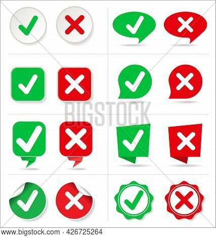 Cancel And Check Button Collection Whit Different Shape