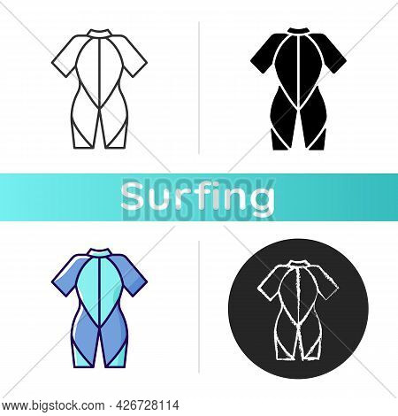Wetsuit Icon. Special Suit For Spending Time In Water. Keep Warmth. Made From Multiple Layers. Stret