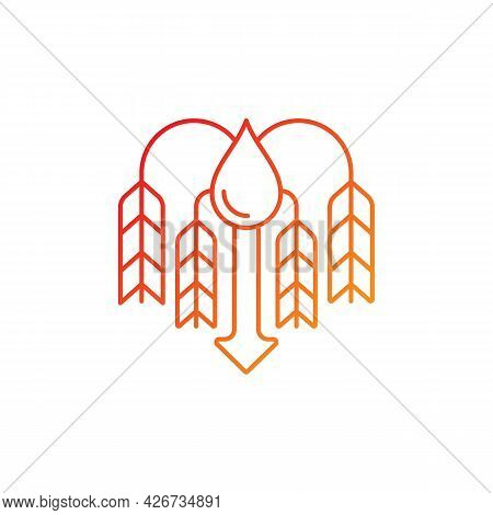 Crop Shortage Due To Water Resources Lack Gradient Linear Vector Icon. Water Scarcity. Agricultural 