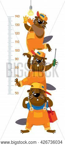 Funny Beavers Meter Wall Or Height Chart