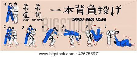 JUDO vetítés, egyik kezével a válla fölött